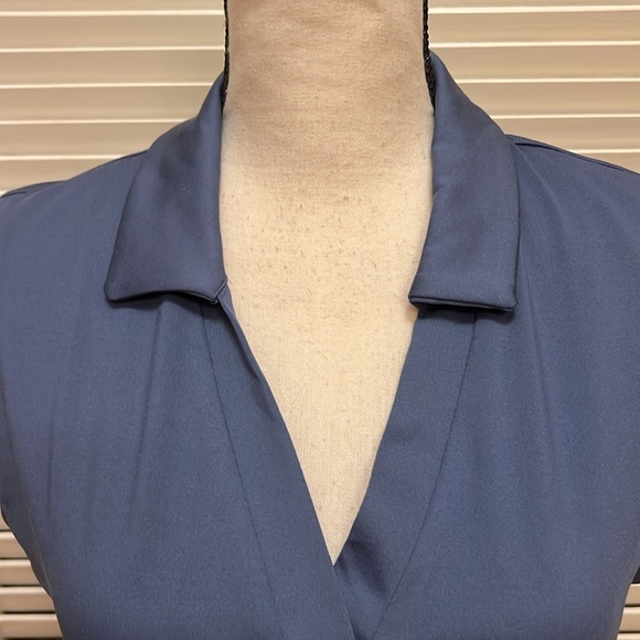 Halogen Johnny Collar Shell in Vintage Indigo Blue, Size Small, NWT - Picture 5 of 17